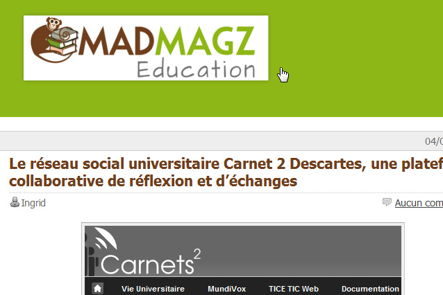 Madmagz Education le blog Ecole et nouveaux medias