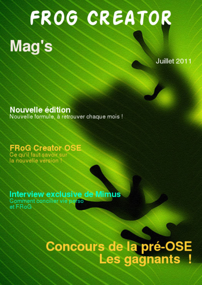 Magazine d'information sur la communauté de créateurs de jeux vidéos sur FRogCreator