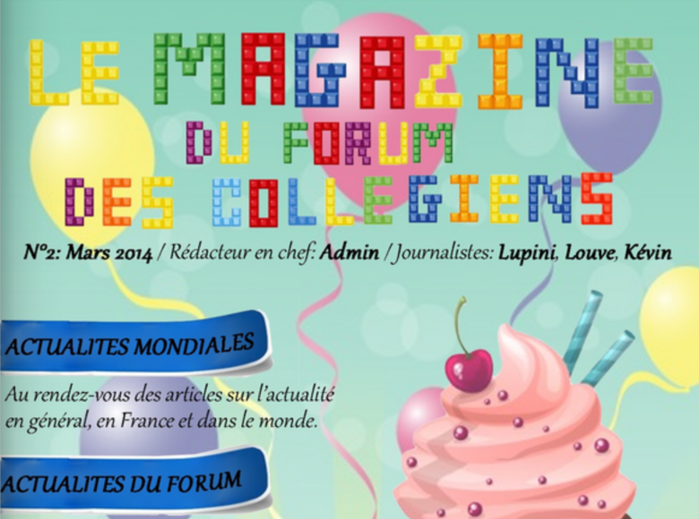 Couverture du Magazine du Forum des Collégiens 2